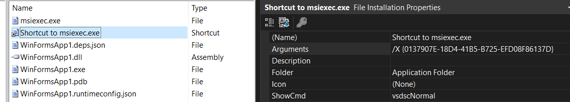 粘贴在Arguments属性中
